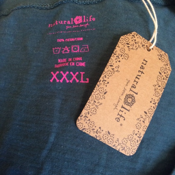 Natural Life NWT Short Sleeve Teal/Pink Tee  XXXL - Picture 7 of 7